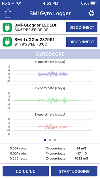 Screenshot #1 pour BMi Gyro Logger