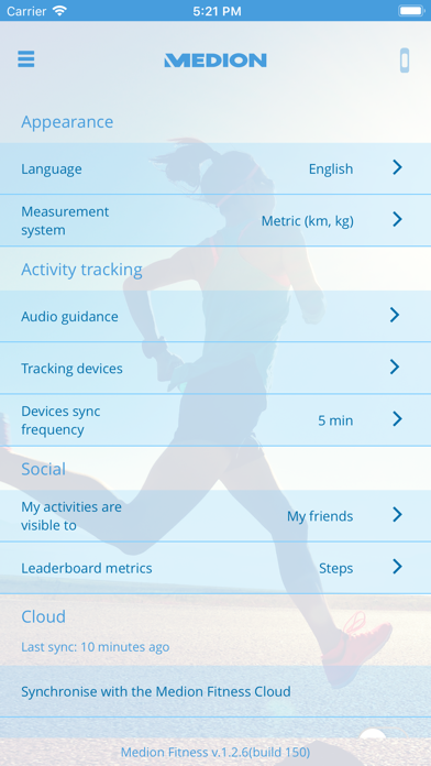 MEDION Fitness Screenshot