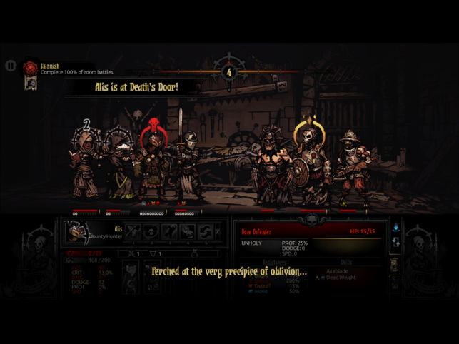 Skärmdump av Darkest Dungeon: Tablet Edition