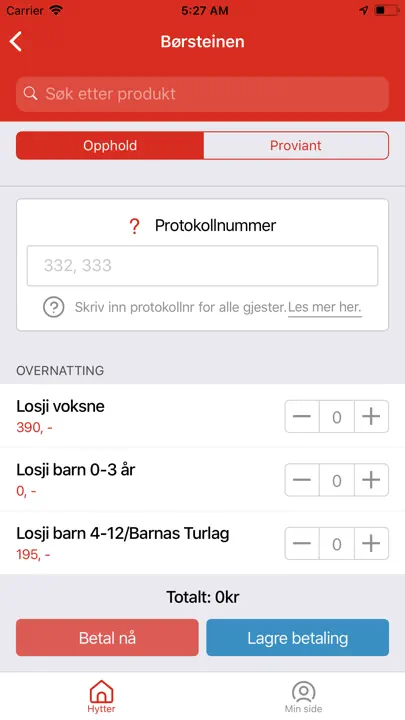 DNT Hyttebetaling iPhone-skjermbilde 2