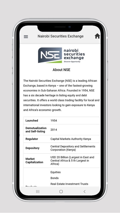 Nairobi Securities Exchange Screenshot