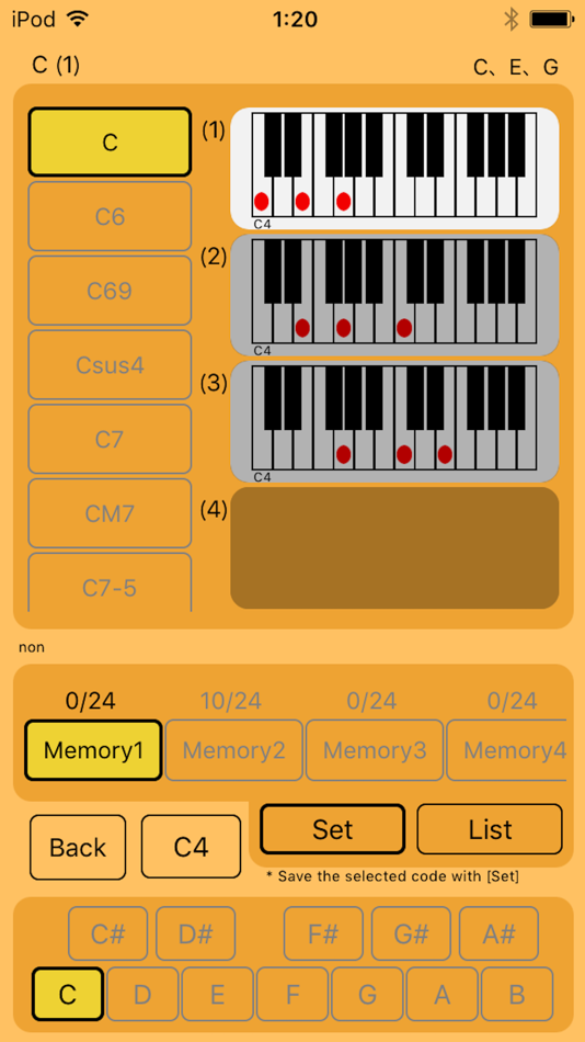 #1. Piano Chord Scales for compose (iOS) Podle: kenji kiuchi