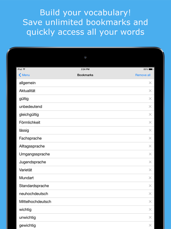 German Dictionary & Thesaurus iPad screenshot 4 - Reference app