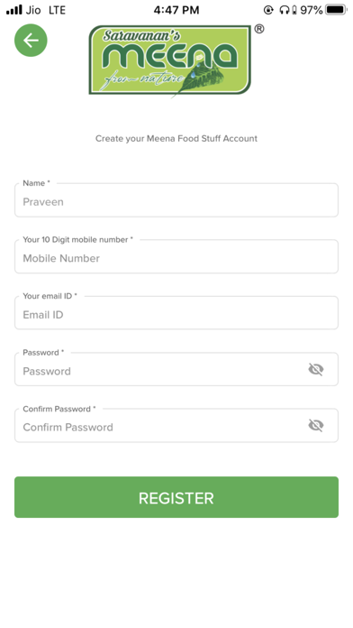 Meena Foods Online Grocery Screenshot