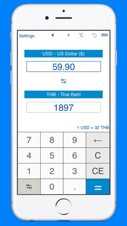 USD and THB converter