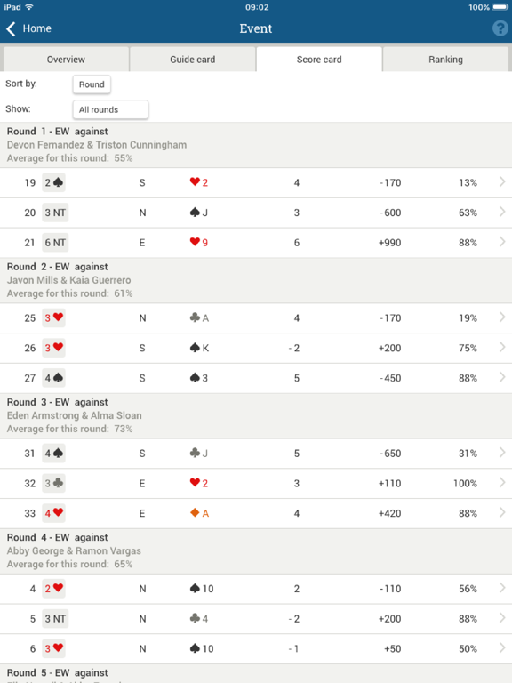 Bridgemate App iPad screenshot 1 - Entertainment app