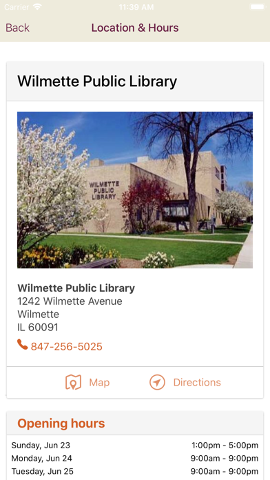 Wilmette Library Screenshot