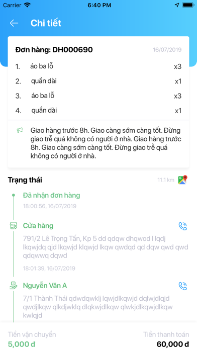 ECO Delivery Screenshot