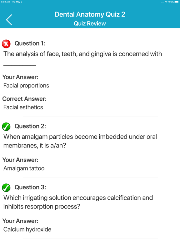 Dental Anatomy Quizzes iPad screenshot