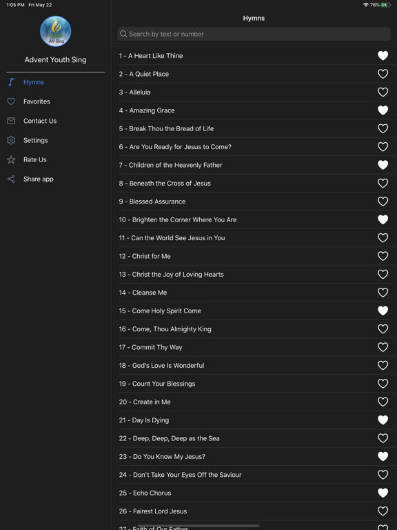 Advent Youth Sing Hymns iPad screenshot 6 - Book app