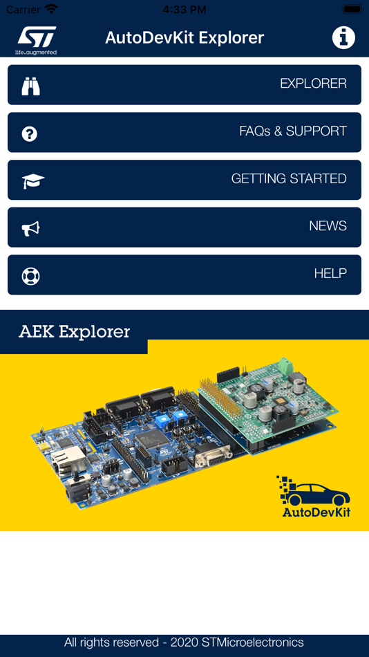 #1. AutoDevKit™ Explorer (iOS) 由: STMicroelectronics
