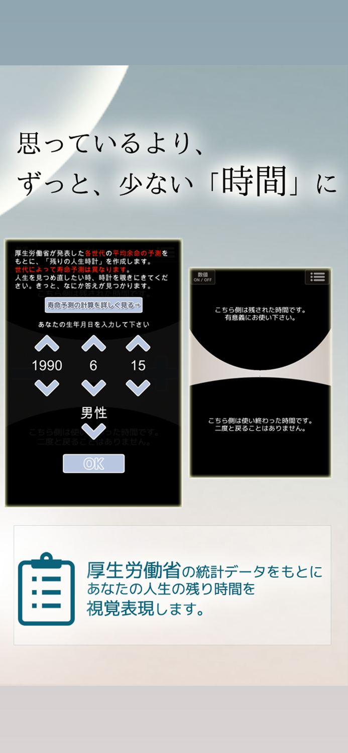 あなたの「残り」の人生時計