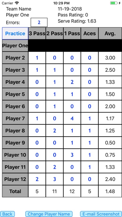 Vball Practice Stats-Practice screenshot 2