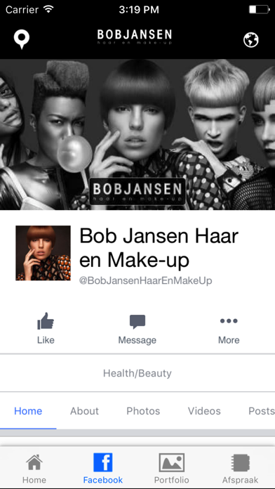 Bob Jansen Haar en Make-up Screenshot