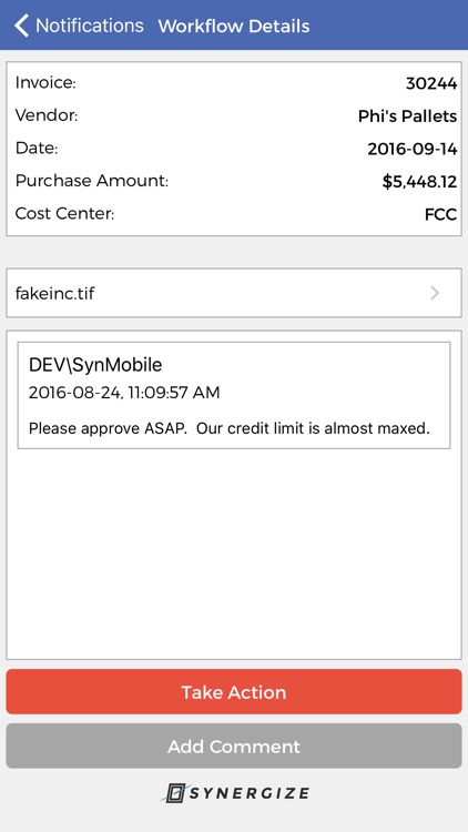Synergize MobileWorkflow