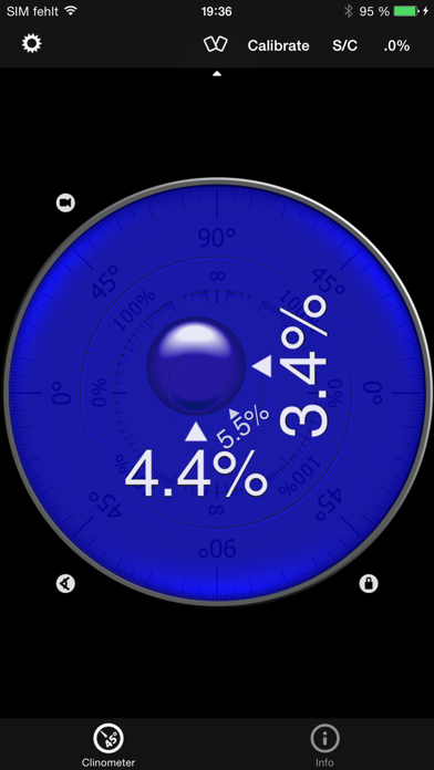 Clinometer + bubble level Screenshot