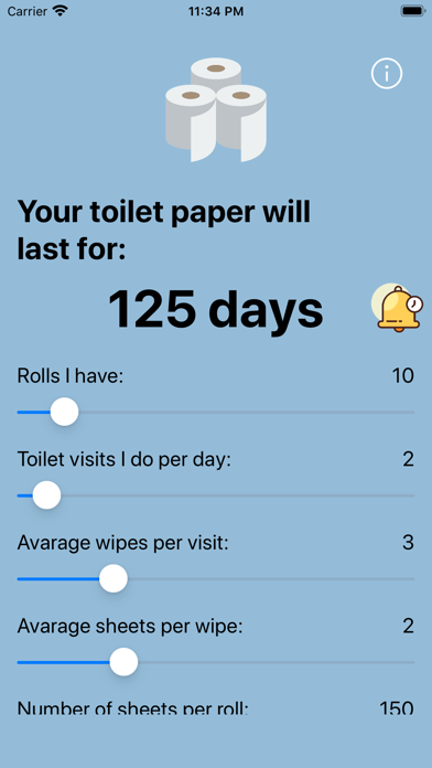 Screenshot #2 pour Toilet Paper Calculator
