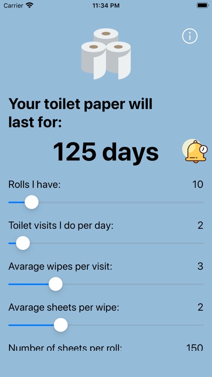 Toilet Paper Calculator