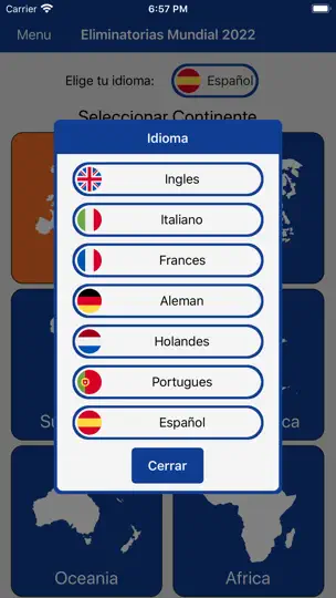 Captura de pantalla de Eliminatorias Al Mundial 2026 en iPhone 2