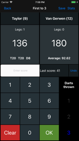Darts Scoreboard X01 screenshot