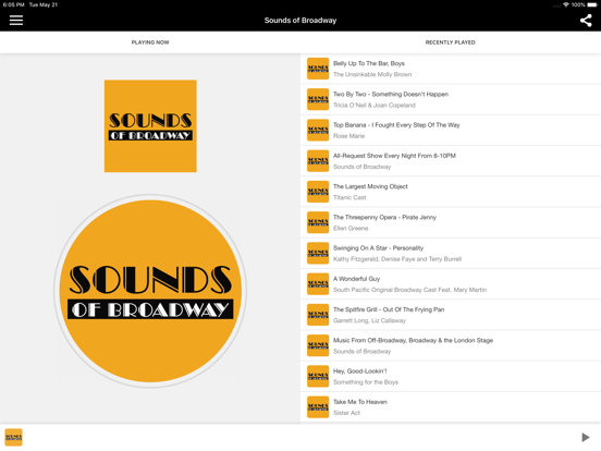 Sounds of Broadway iPad screenshot 4 - Music app
