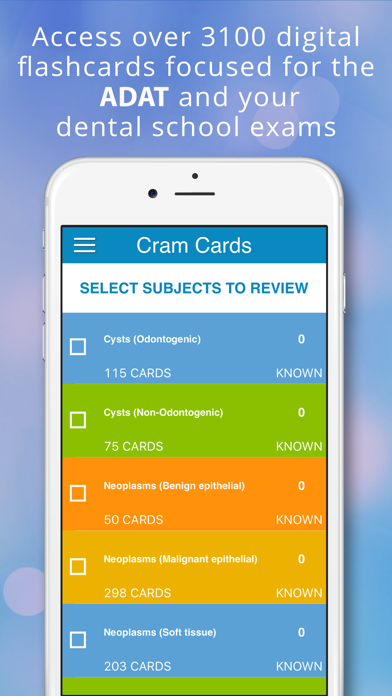 ADAT Oral Diagnosis Cram Cards Screenshot