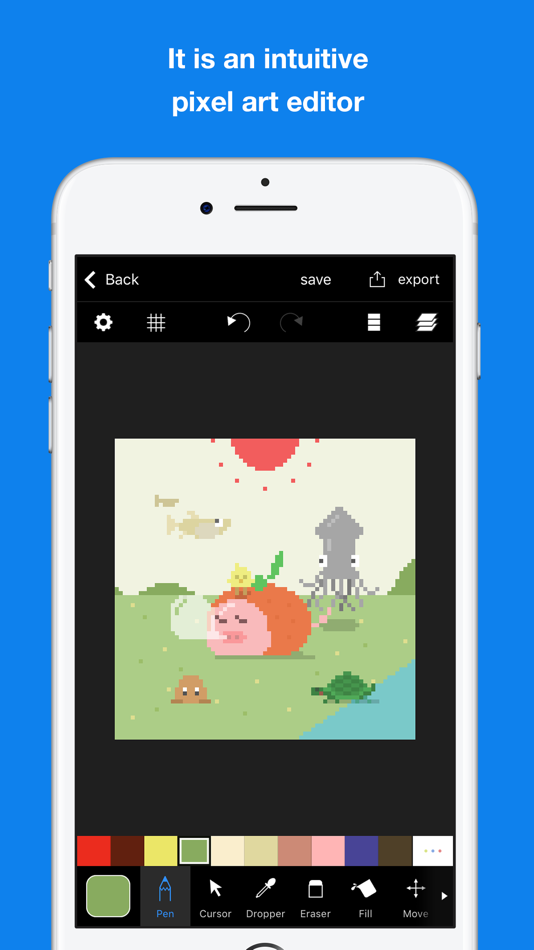 #1. Pixelable - Pixel Art Editor (iOS) 由: Yosuke Seki