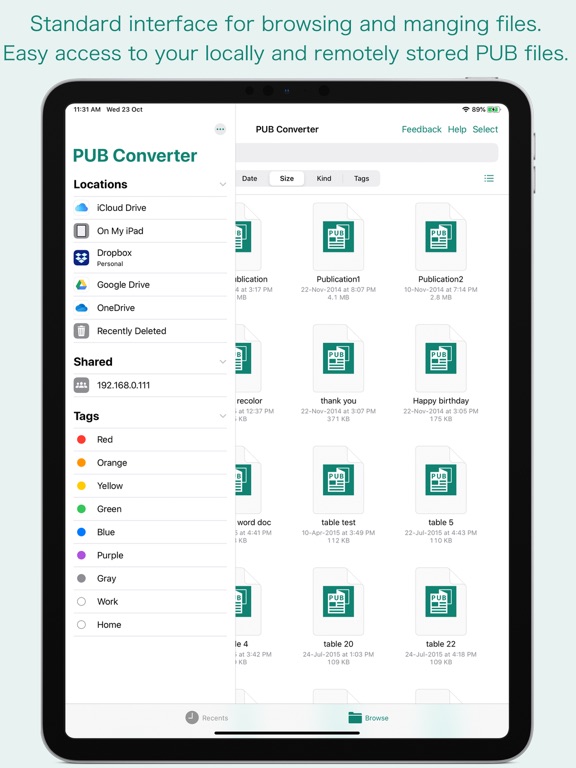 PUB Converter iPad screenshot 5 - Productivity app