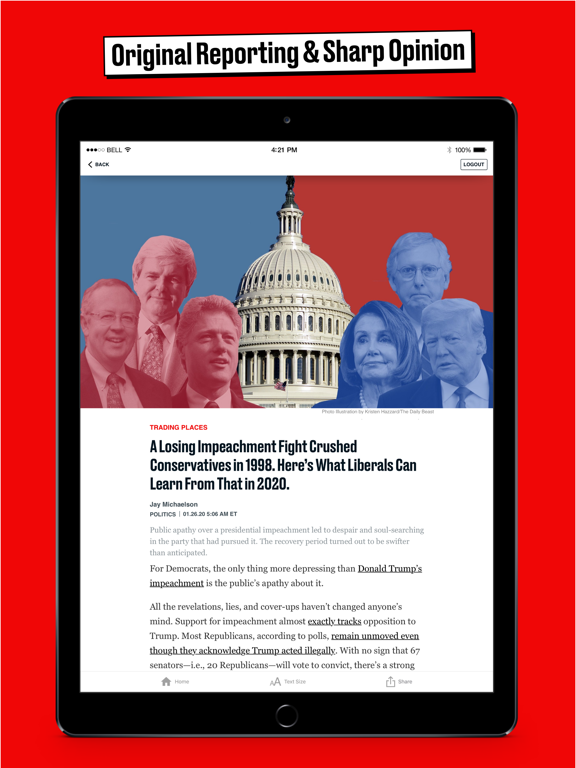 The Daily Beast App iPad screenshot 4 - News app
