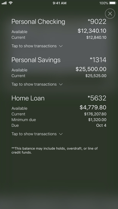 First Financial Credit Union Screenshot