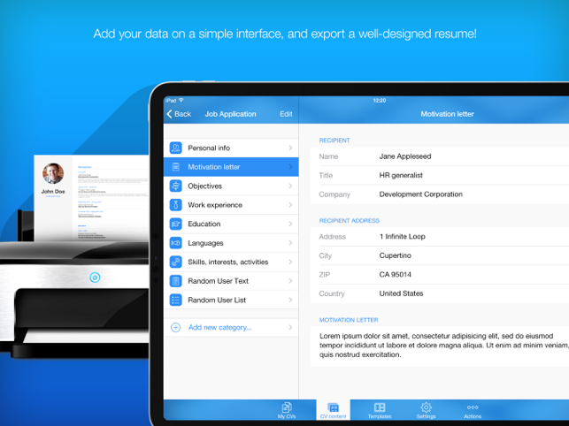‎Resume Builder - CV Maker゜ Screenshot