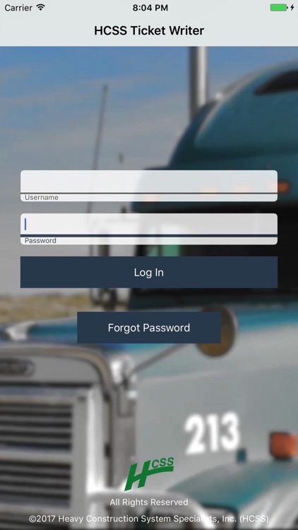 HCSS Ticket Writer: Log trucks