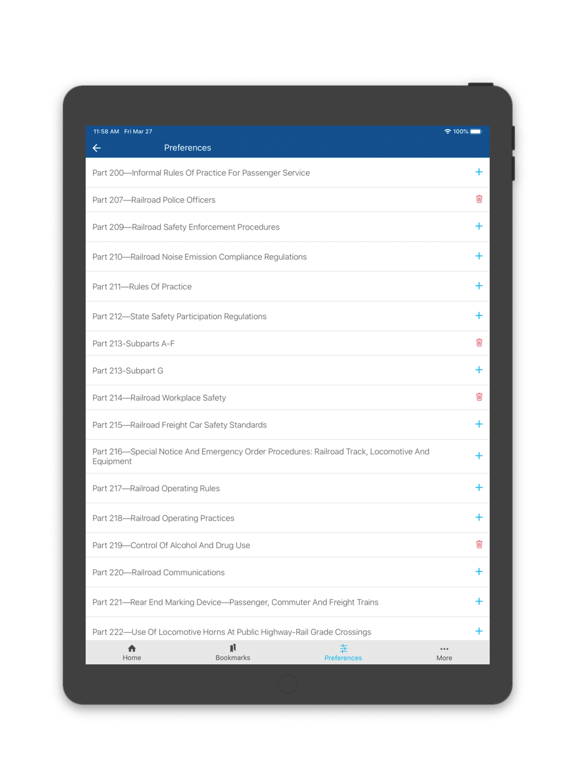 eCFR: FRA iPad screenshot 2 - Utilities app