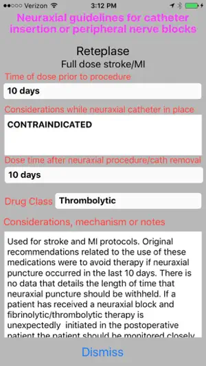Neuraxial coagulation guide screenshot 2