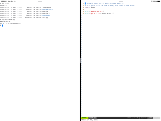 a-Shell iPad screenshot 4 - Developer Tools app