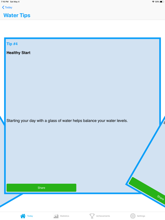 Water Tracker and Reminder! iPad screenshot 5 - Health & Fitness app