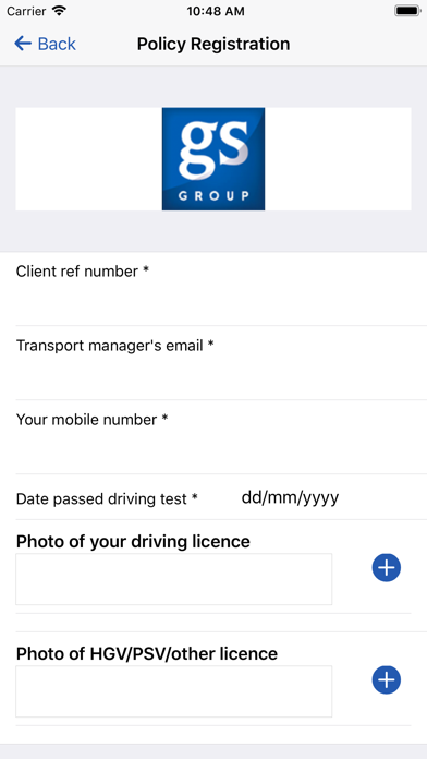 GS Group Claims App Screenshot