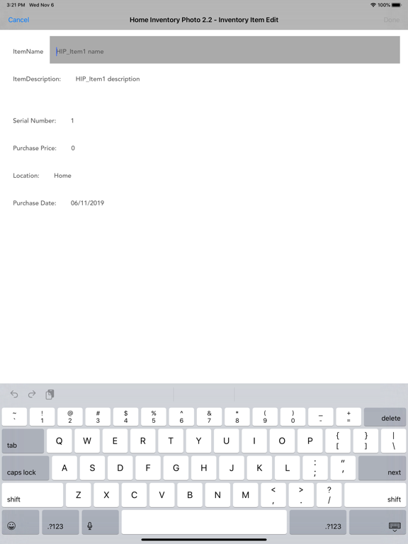 Home Inventory Photos iPad screenshot 3 - Productivity app