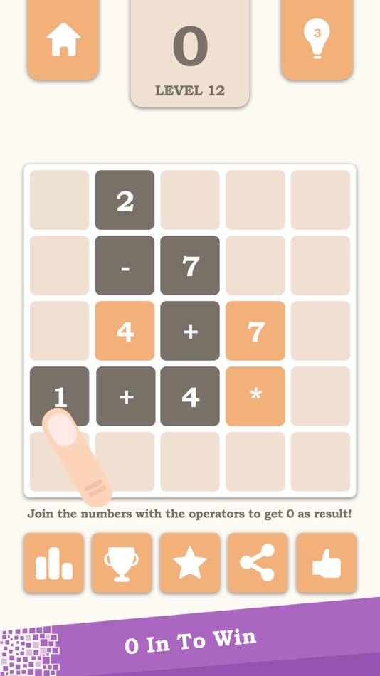 #1. Zerominator - Math Puzzle (iOS) By: BrotherSoft