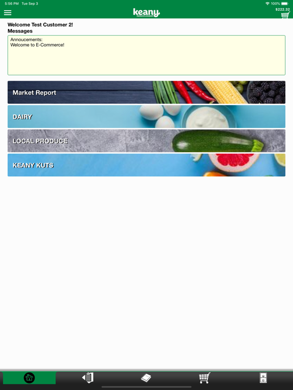 Keany Mobile Ordering iPad screenshot 1 - Shopping app
