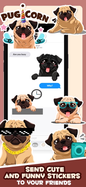 Pug Puppy Dog Emoji & Stickers(圖4)-速報App