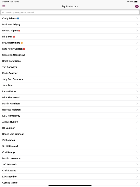 PERQ CRM iPad screenshot