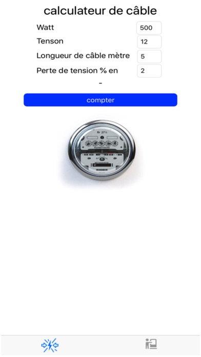 Screenshot #1 pour Cable Calc Tool