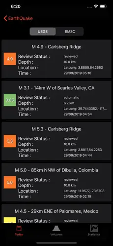 Bildschirmfoto 9 EarthQuakes Map & Volcanoes iphone
