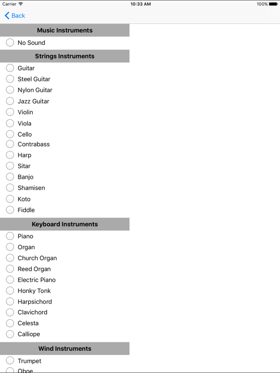 ¼ iMusicInstruments iPad screenshot