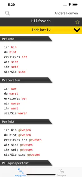 Game screenshot Deutsche Verben Tabellen hack