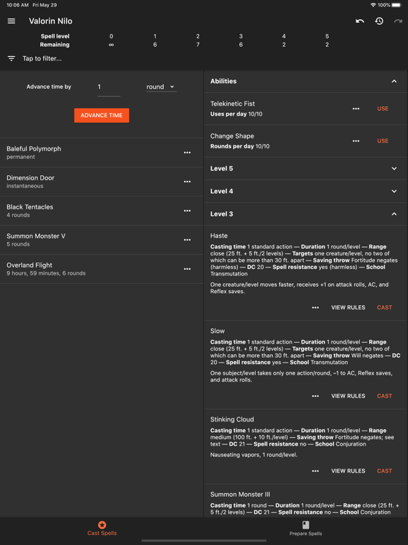 Screenshot #4 for Spell Tracker (Pathfinder 1e)