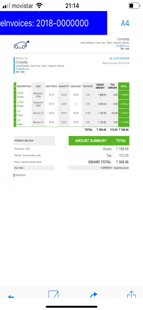 Electronic Invoice Crypto