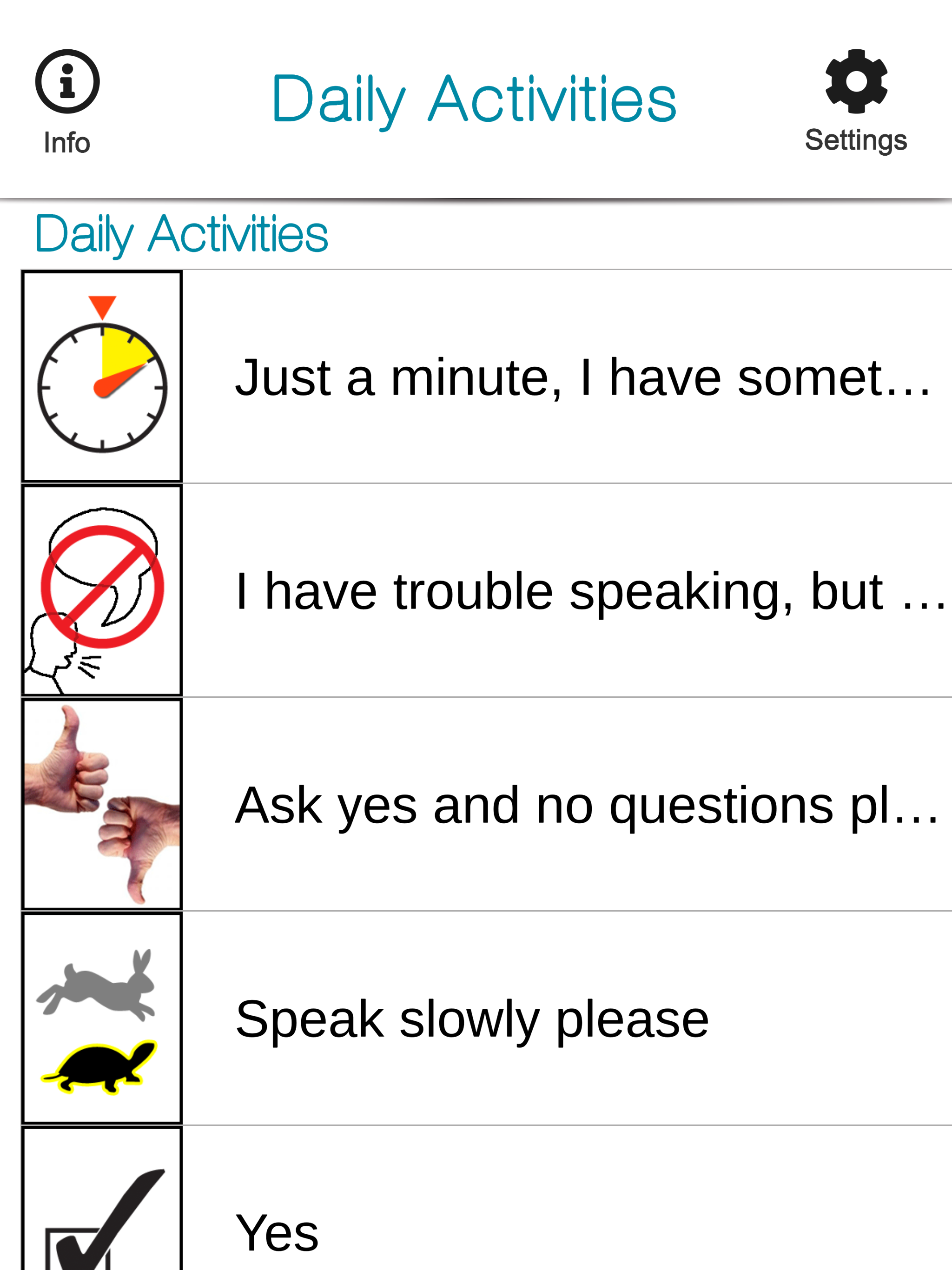 SmallTalk Daily Activities