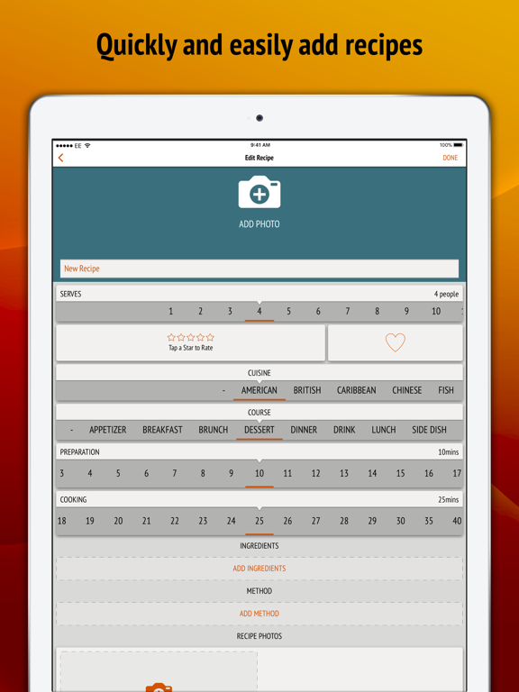 Just Add Food - Recipe Manager iPad screenshot 2 - Food & Drink app